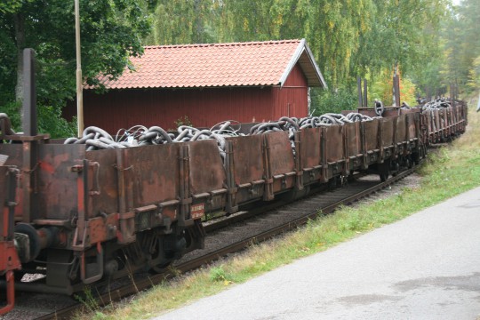One of many railway wagons leaving Ramnäs Bruk this autumn 
